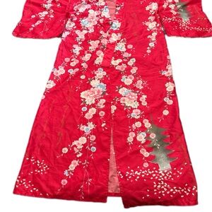 Floral Red Kimono Robe